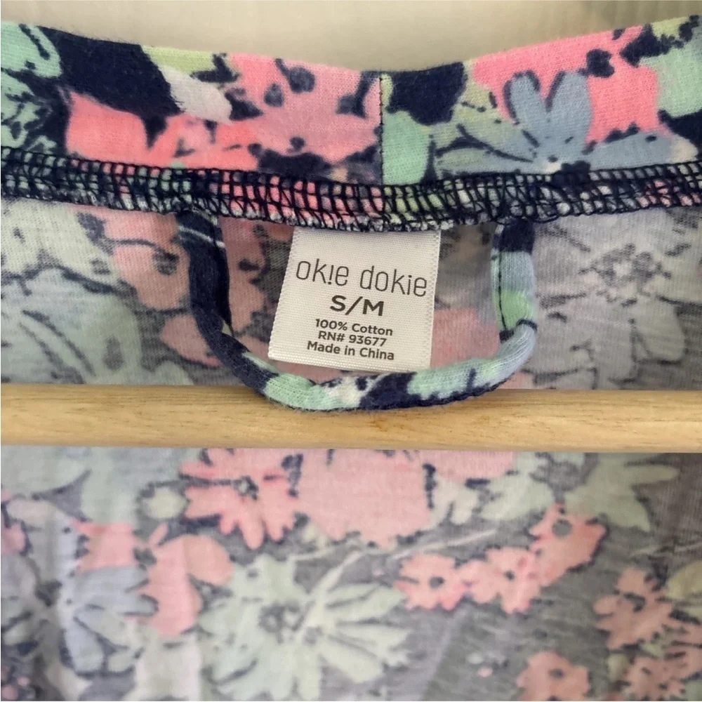 Okie Dokie Floral Wrap Robe Long Sleeve Belted Size S/M Pajama Loungewear - Picture 3 of 6